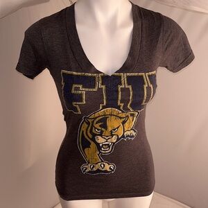 Florida International University Panthers v-neck fitted short sleeve t-shirt